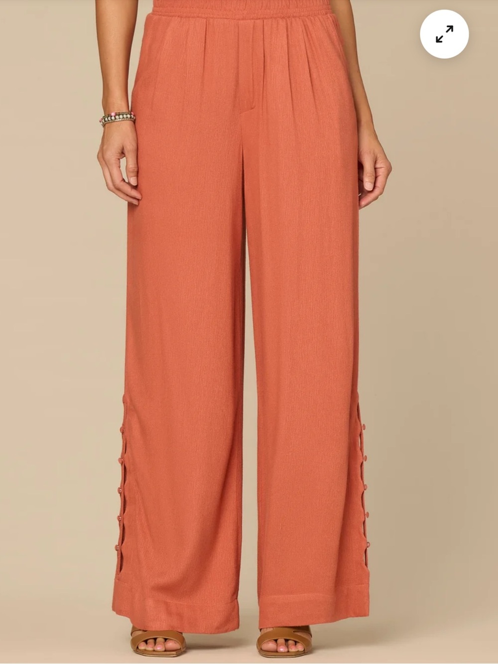 DEMOCRACY Skyrise Pleated Wide Leg Glider Pants w/ Side Cutout Details Size XS